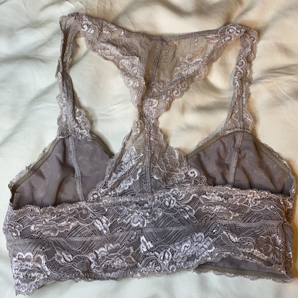 Lace Silver Racer Back Bralette - Picture 3 of 4
